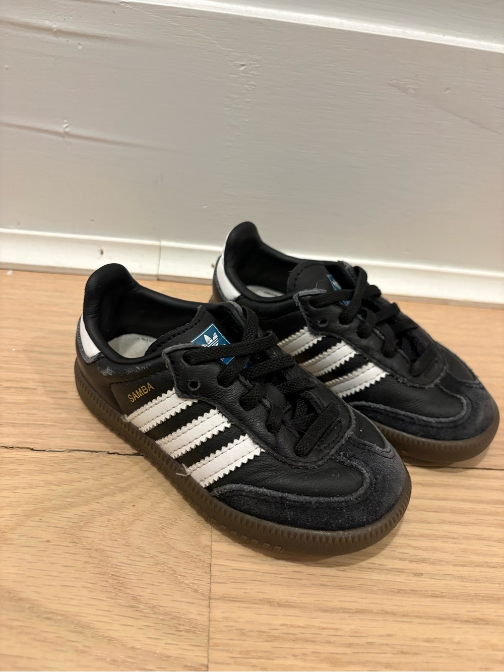 adidas Samba Black with White Stripes and Gum Sole